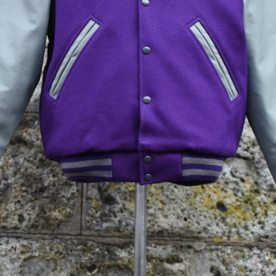 コールマンニッティングミルズ ( COLEMAN KNITTING MILLS ) Encinitas別注 ”Letterman Jacket ” /  スタジャン アメリカ製 PURPLE メンズ レディース - エンシニータス