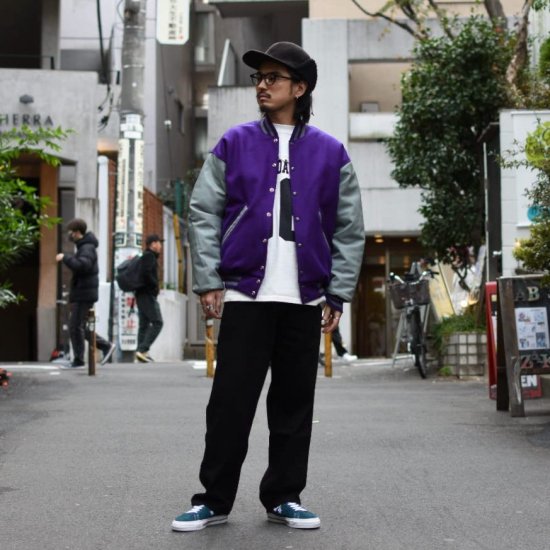 コールマンニッティングミルズ ( COLEMAN KNITTING MILLS ) Encinitas別注 ”Letterman Jacket ” /  スタジャン アメリカ製 PURPLE メンズ レディース - エンシニータス