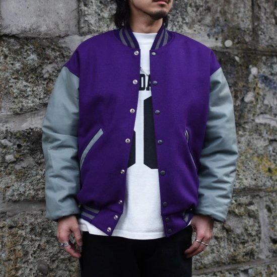 コールマンニッティングミルズ ( COLEMAN KNITTING MILLS ) Encinitas別注 ”Letterman Jacket ” /  スタジャン アメリカ製 PURPLE メンズ レディース - エンシニータス