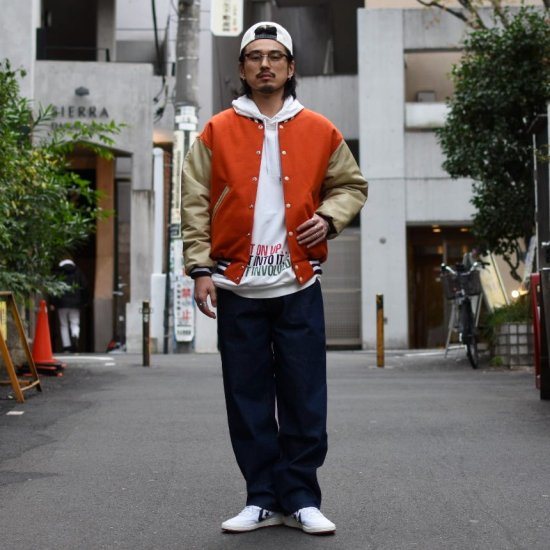 コールマンニッティングミルズ ( COLEMAN KNITTING MILLS ) Encinitas別注 ”Letterman Jacket ” /  スタジャン アメリカ製 ORANGE メンズ レディース - エンシニータス