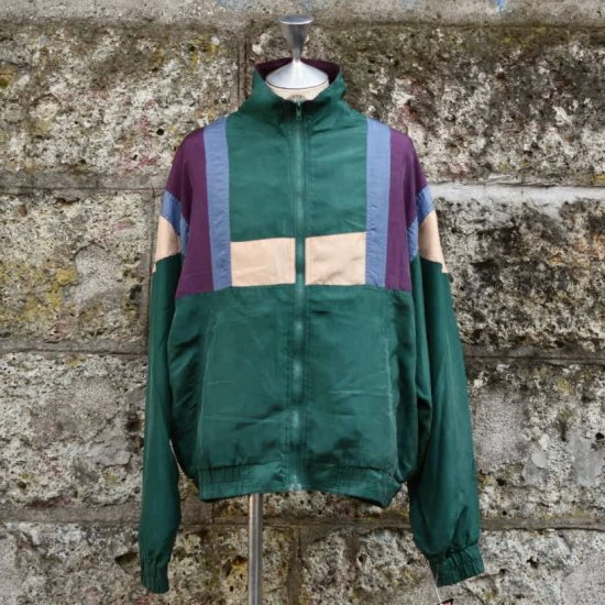 アスレチックワークス ( ATHLETIC WORKS ) DEAD STOCK VINTAGE SILK JACKET GREEN / ヴィンテージ  シルクジャケット デッドストック メンズ レディース - エンシニータス