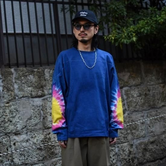 キャルオーライン　タイダイフットボールt キャルオーライン ( CAL O LINE ) TIE DYE FOOT BALL TEE