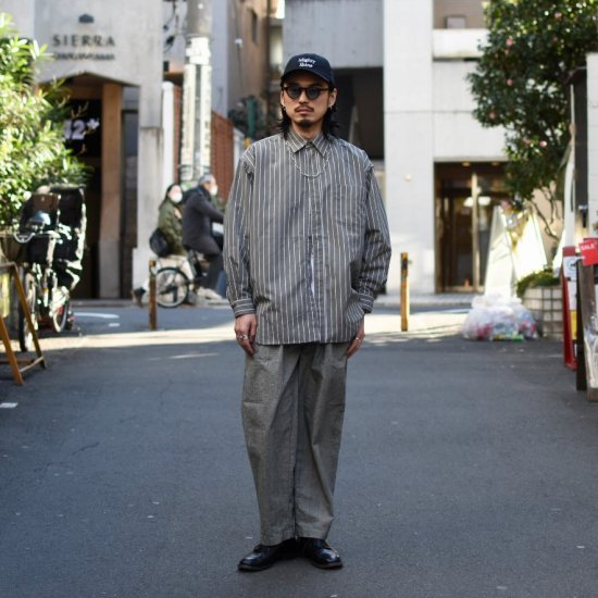 キャルオーライン ( CAL O LINE ) 2TUCK LINEN PLAID PANTS / ２