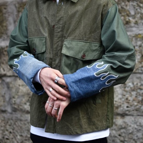 インク ( ink ) FIRE EMB DENIM M-43 MILITARY JACKET / ファイアー