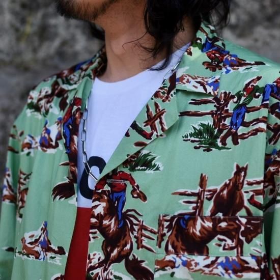 タウンクラフト ( TOWNCRAFT ) PAJAMA PRINTED SHIRTS JACKET HORSE