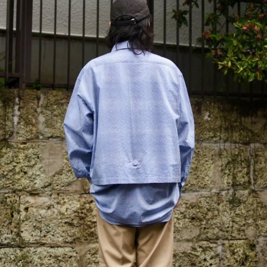 コムフィアウトドアガーメント( COMFY OUTDOOR GARMENT )CMF NEWSPAPER SHIRTS / 2WAY ニュースペーパー  シャツ BLUE CHECK メンズ レディース - エンシニータス