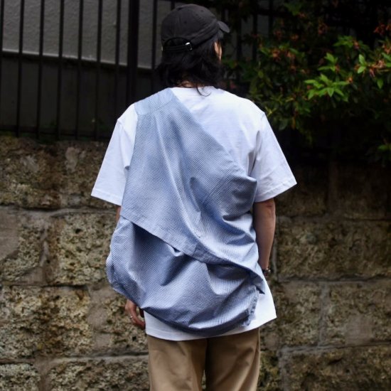 コムフィアウトドアガーメント( COMFY OUTDOOR GARMENT )CMF NEWSPAPER SHIRTS / 2WAY ニュースペーパー  シャツ BLUE CHECK メンズ レディース - エンシニータス