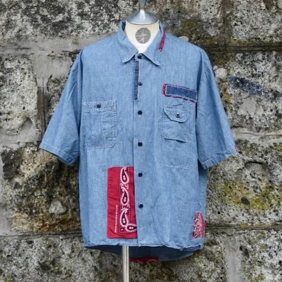 キャルオーライン ( CAL O LINE ) BANDANA CHAMBRAY S/S SHIRT