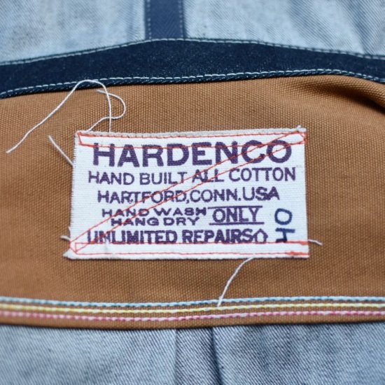 ハーデンコー ( HARDENCO ) WORK SHIRTS W / HOOD 16OZ WHITE OAK SANFORIZED / フード付き  デニム ワークシャツ INDIGO メンズ レディース - エンシニータス