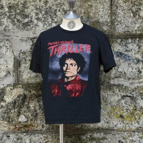 スリフティールック( THRIFTY LOOK )  MICHAEL JACKSON  THRILLER PAINT TEE / ロゴ Tシャツ  マイケル ジャクソン BLACK メンズ レディース - エンシニータス