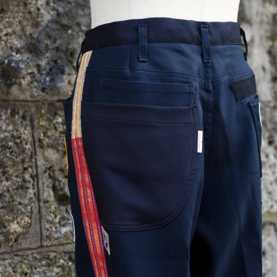 マスターキー( masterkey ) WOVEN REMAKE PANTS / リメイク ワッペン