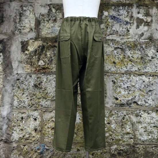 オッドメント( oddment )FIVE BROTHER VINTAGE DEAD STOCK REMAKE FATIGUE PANTS / デッドストック  ベイカーパンツ アメリカ製 OLIVE メンズ レディース - エンシニータス