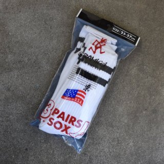 ߥ ( GRAMiCCi ) MIU EMB SOCKS Made in U.S.A / 󥰥å ꥫ TYPE2 WHITE - 󥷥ˡ