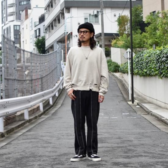 クロ ( KURO ) MORE DAMAGE CREW NECK SWEAT / ダメージ クルー