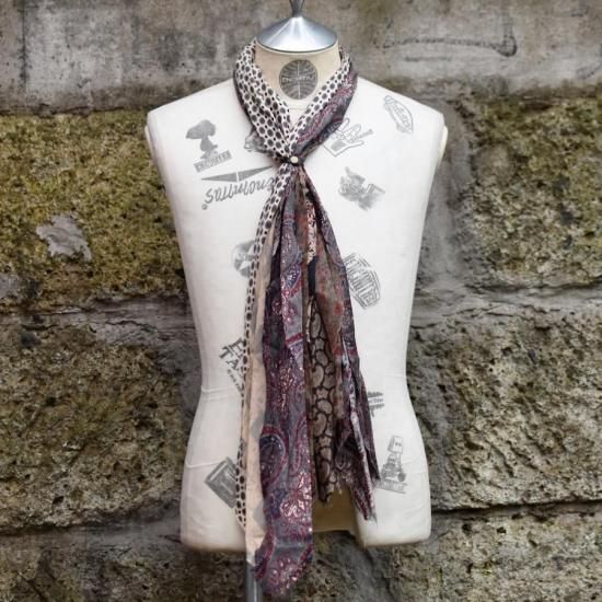 一点ものink 再構築DRESS UP ネクタイスカーフストールリメイク inkリメイク “DRESS UP” ストール 新品 ink