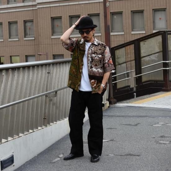 インク ウールシャツジャケット リメイク 再構築 チェック オープンカラー 開襟 インク ( ink ) TYROLEAN OPEN COLLAR SHIRT / リメイク