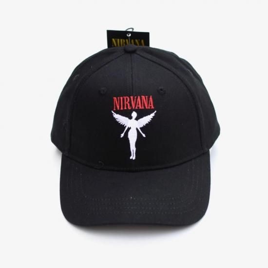 ◆ boohoo ◆ ニルヴァーナライセンスキャップ ニルヴァーナ ( NIRVANA ) OFFICIAL MUSIC CAP / IN UTERO ロゴ