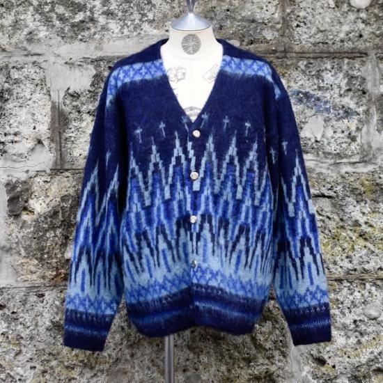 TOWNCRAFT　カーディガン　ニット　モヘア　ストライプ　グランジレザー TOWNCRAFT / タウンクラフト】 vintage mohair stripe cardigan