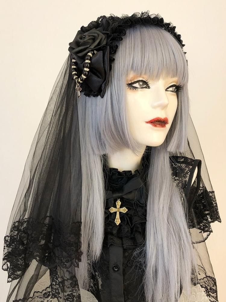 クラシカル シスター ベール ヴェール カチューシャ ネイビー