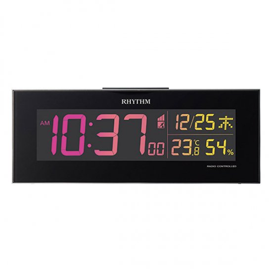 リズム(RHYTHM) 掛け時計 置き時計 電波時計 365色 LED 推し色 - 時計