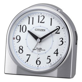 【CITIZEN】目覚まし時計自動点灯ライト付ネムリーナリング(シルバーメタリック色（白）)・4RL432-019