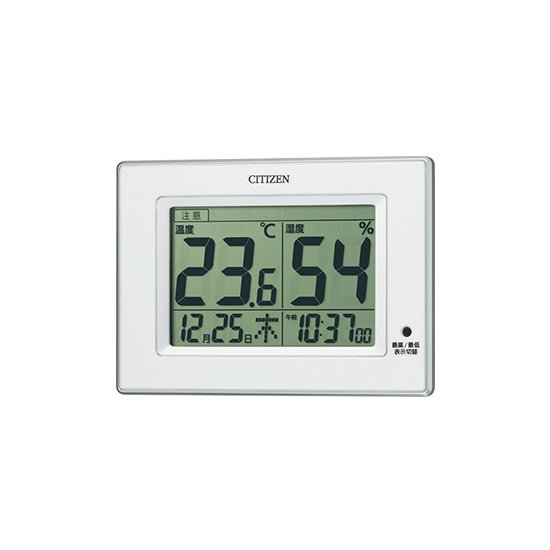CITIZEN】デジタル温度・湿度計（クロック付）・8RD200-A03 - 置き時計