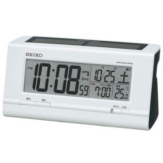 【SEIKO】デジタル時計 ハイブリッドソーラー(白パール塗装)・SQ766W