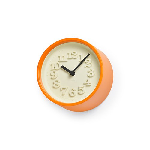 Lemnos】DESIGN OBJECTS 置き時計 小さな時計(オレンジ)・WR07-15OR