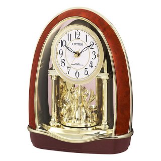 【CITIZEN】置き時計スタンダードパルドリームR414(茶色木目仕上（白）)・4RN414-023