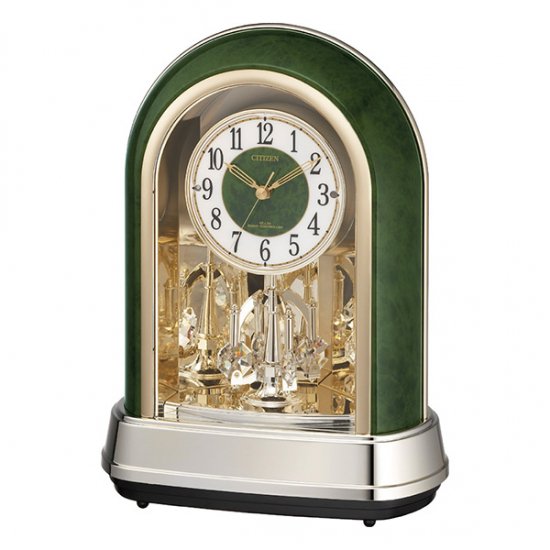 【CITIZEN】置き時計スタンダードパルドリームR427(緑木目光沢仕上（白）)・4RN427-005 -  置き時計・掛け時計（クロック）専門店｜時のしらべ