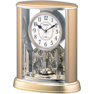 【CITIZEN】置き時計スタンダードパルドリームR659(金メタリック色（白）)・4RY659-018