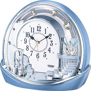 【CITIZEN】置き時計スタンダードシルエットロマンス443(青メタリック色)・4SE443-004