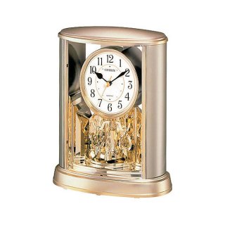 【CITIZEN】置き時計スタンダードサルーン(金メタリック色（白）)・4SG724-018