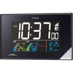 CITIZEN】デジタル時計AC電源式パルデジットネオン119(黒)・8RZ119-002 
