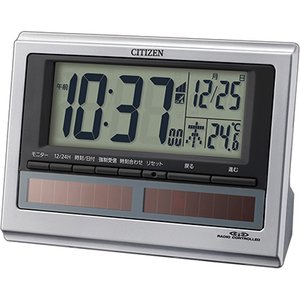 【CITIZEN】デジタル時計ソーラー電源電波時計パルデジットソーラーR125(シルバーメタリック色)・8RZ125-019