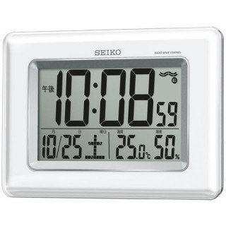 【SEIKO】デジタル時計 温度・湿度表示つき(白パール塗装)・SQ424W