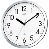 【CITIZEN】掛け時計オフィスタイプスペイシーM522(クロームメッキ仕上（白）)・4MG522-050