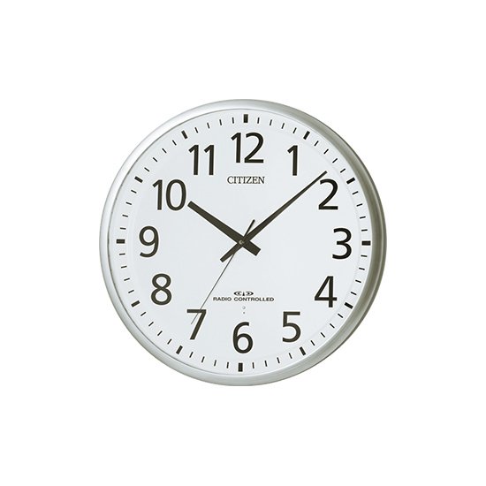 CITIZEN】掛け時計オフィスタイプスペイシーM465(銀色ヘアライン仕上