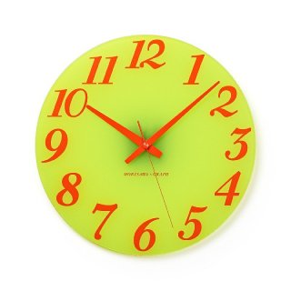 【Lemnos】DESIGN OBJECTS 掛け時計 type MARU(オレンジ)・GRL13-01OR