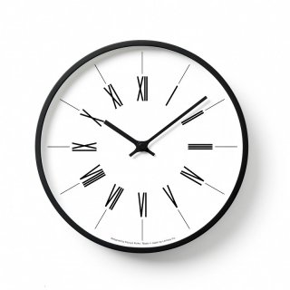 【Lemnos】CASA 電波掛け時計 時計台の時計/Roman(ブラック)・KK13-16B