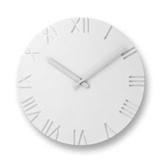 【Lemnos】DESIGN OBJECTS 掛け時計 CARVED(ホワイト)・NTL10-19B