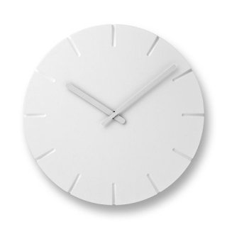 【Lemnos】DESIGN OBJECTS 掛け時計 CARVED(ホワイト)・NTL10-19C