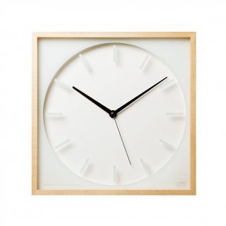 【Lemnos】CASA 掛け時計 cubicon(ホワイト)・T1-0102AWH