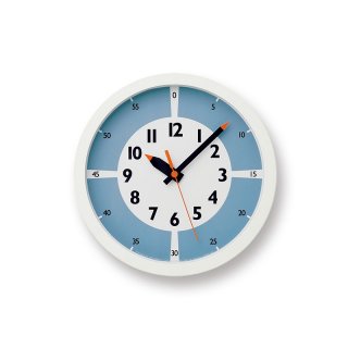 【Lemnos】KID'S+MODERN 掛け時計 fun pun clock with color!(ライトブルー)・YD15-01LBL
