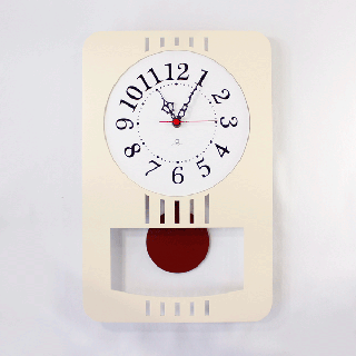【ヤマト工芸】掛け時計レトロモダンクロック(アイボリー)・YK15-001-2
