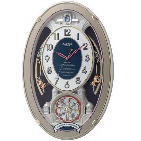 【RHYTHM】掛け時計正時メロディ・報時付スモールワールドウィッシュ(白パール色（白）)・4MN544RH18 -  置き時計・掛け時計（クロック）専門店｜時のしらべ