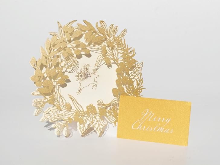 nekonekodesign PAPER ARTS｜リース型クリスマスカード- 神戸派商店