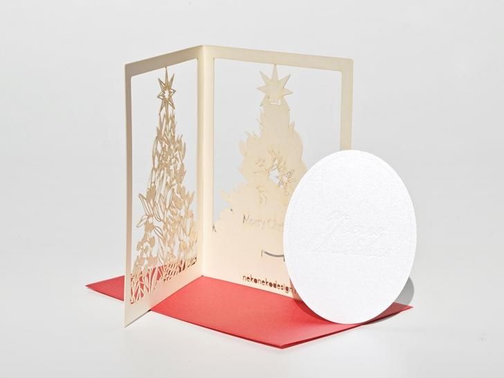 nekonekodesign PAPER ARTS｜クリスマスカード｜ツリー - 神戸派商店