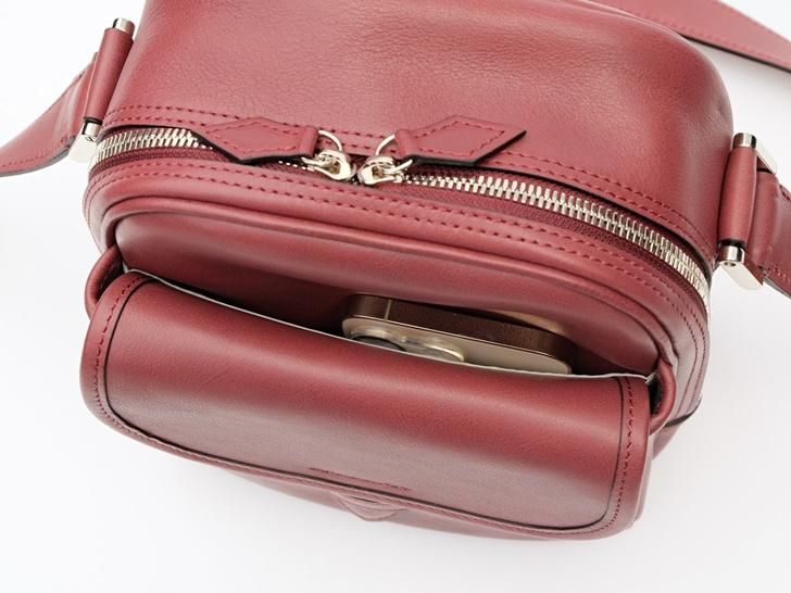 Le Bonheur ルボナー パパストート小 デンマークカーフマルーン Le Bonheur ルボナー パパストート小 デンマークカーフマルーン