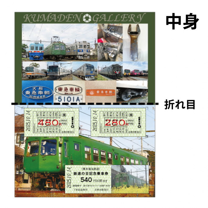 熊本電気鉄道　創立70周年記念乗車券　4枚セット　昭和54年 未使用【熊本電気鉄道・創立70周年記念乗車券】（昭和54年